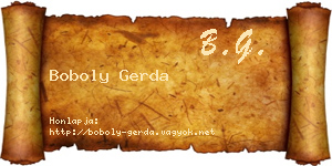 Boboly Gerda névjegykártya